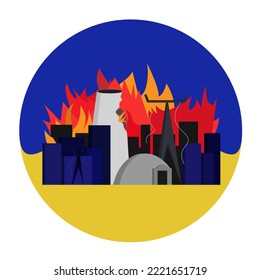 City on fire after attack on thermal power plant