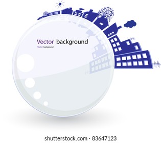 City on glass ball