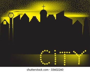 City on moonlight