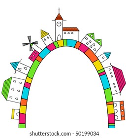City on a rainbow