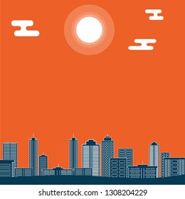 city orange and blue