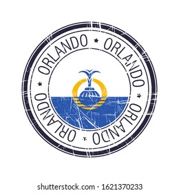 City of Orlando, Florida postal rubber stamp, vector object over white background
