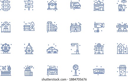 City Outline Icon Pack - All elements on this template are editable with vector software