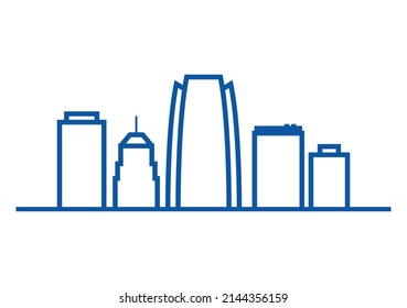 City Outline Landscape Vector, Sign And Symbol, EPS 10 Vector