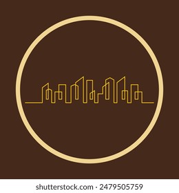 City outline trendy logo beautiful abstract art vector illustration lovely background