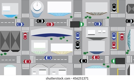 City Over View Illustration Vector 
