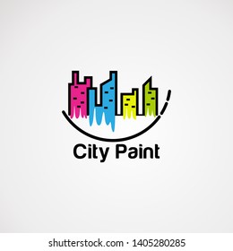 city paint color logo vector, icon, element, and template for company