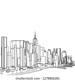 city, panorama, 3d illustration