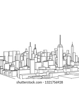 city, panorama, 3d illustration
