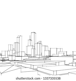 city panorama 3d illustration