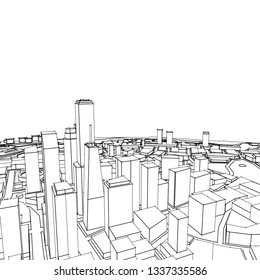 city panorama 3d illustration