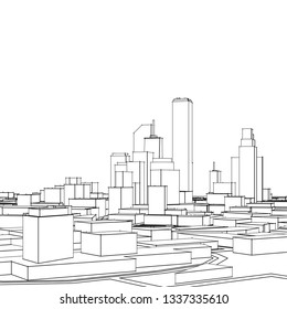 city panorama 3d illustration