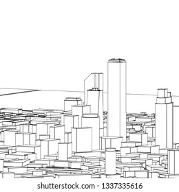 city panorama 3d illustration