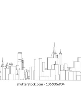 city, panorama, 3d illustration