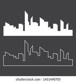 city panorama 3d. City landscape template. Thin line City landscape
