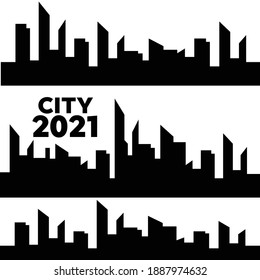 city panorama 3d. City landscape template. Thin line City landscape