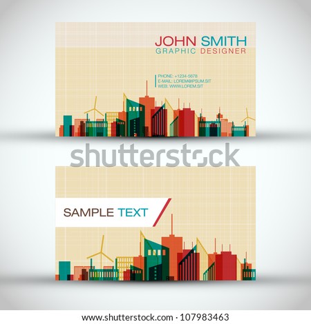 City Panorama Business Card Set | EPS10 Vector Design