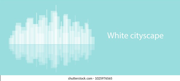 City panorama with copy space. Background vector illustration