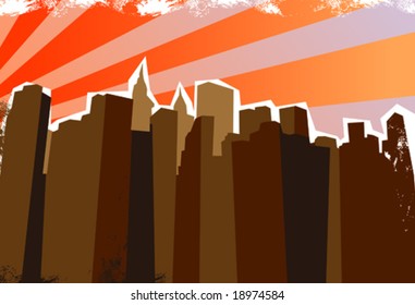 City panorama. Vector illustration.