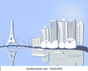 City from paper - view of Paris