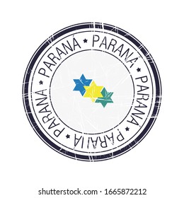 City of Parana, Brazil postal rubber stamp, vector object over white background
