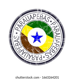 City of Parauapebas, Brazil postal rubber stamp, vector object over white background