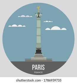city of Paris color round icon