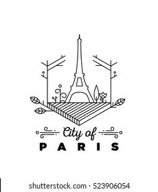 City of Paris Monogram Vector Design Template