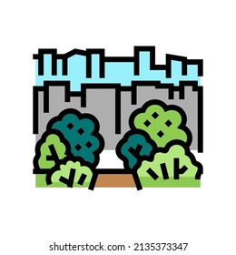 Farbsymbol des Stadtparks, Vektorgrafik. Stadtparkschild. einzelne Symbolillustration