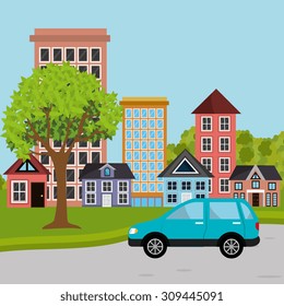 City park design, vector illustration eps 10.
