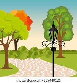 City park design, vector illustration eps 10.