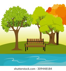 City park design, vector illustration eps 10.