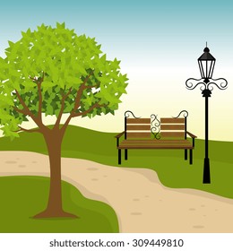 City Park Design Vector Illustration Eps Stock Vector (Royalty Free ...