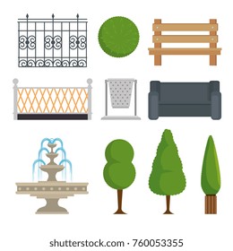 city and park elements set