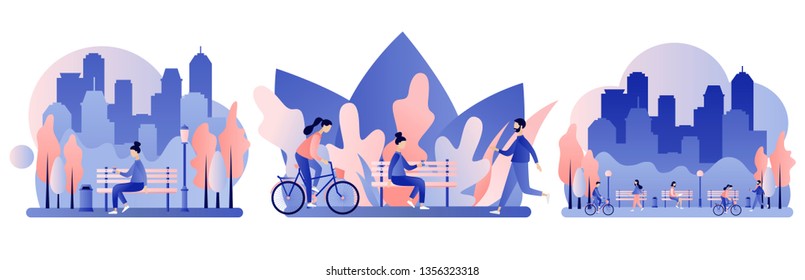 City park. Flat style. Vector illustration