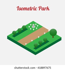 City park furniture. City map elements. Isometric infographic. Isometric vector. 