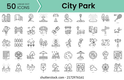 city park Icons bundle. Linear dot style Icons. Vector illustration - Shutterstock ID 2172976161