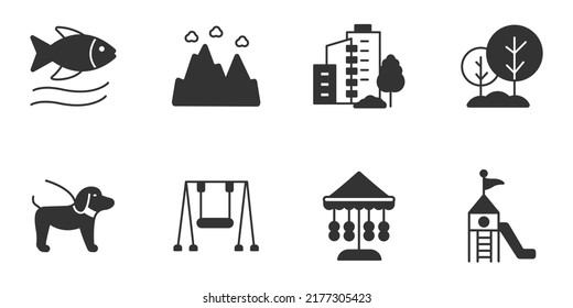 city park icons set . city park pack symbol vector elements for infographic web