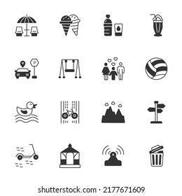 city park icons set . city park pack symbol vector elements for infographic web