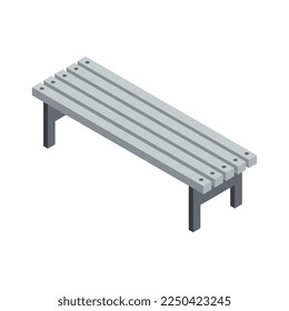 Composición isométrica de la infraestructura de los parques urbanos con elementos de paisaje aislados en ilustración vectorial de fondo en blanco