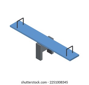 City park infrastructure isometric composition with isolated landscape element on blank background vector illustration