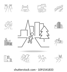 City park line icon. Element for mobile concept and web apps. Thin line vector icon for website design and development, app development. Premium icon on white background