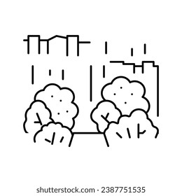 vector de icono de la línea de estacionamiento de la ciudad. señal del parque de la ciudad. símbolo de contorno aislado ilustración negra