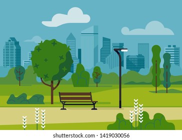 Park Bench Trees Royalty Free Stock SVG Vector and Clip Art