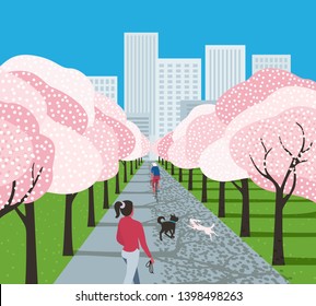 town background clipart of dogs