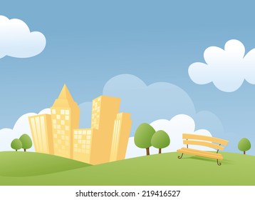 City and park scene.