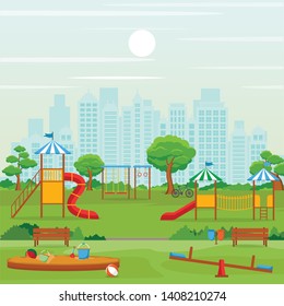 Public Park Playground Lake Camping Park Stock Vector (Royalty Free ...