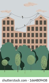 City park with trees.