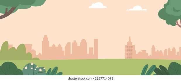 City Park, Urban Garden Summer or Spring Time Scenery Landscape, Cityscape Background, Empty Public Place for Recreation