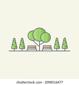 City park vector icon illustration